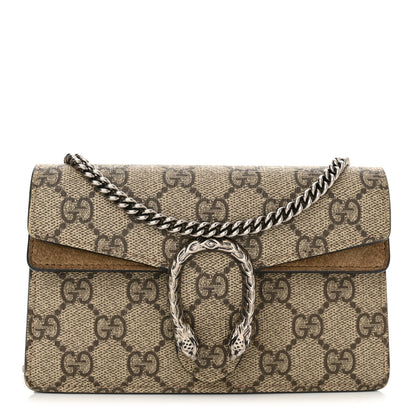 Gucci GG Supreme Monogram Super Mini Dionysus Shoulder Bag Taupe 1 of 12