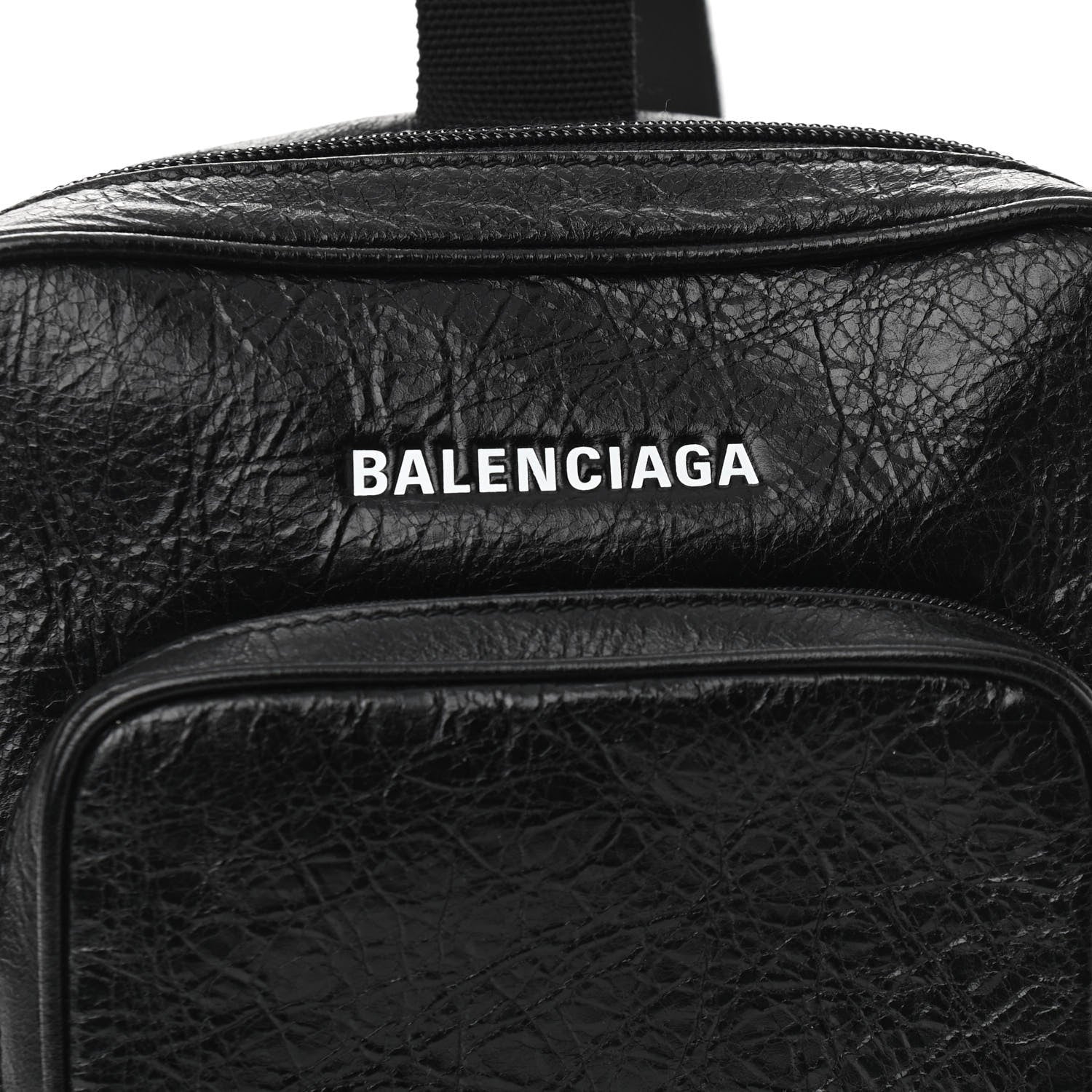 Balenciaga Agneau Logo Explorer Crossbody Messenger Bag Black 8 of 10