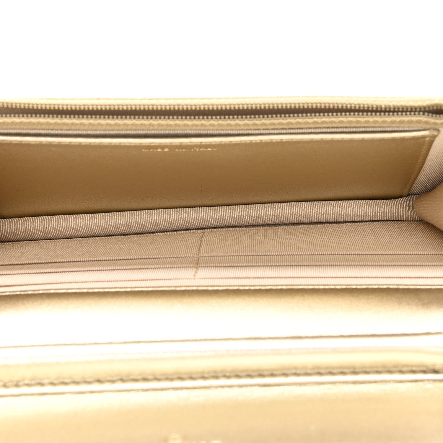 Chanel Metallic Lambskin Quilted Wallet On Chain WOC Gold 5 of 11