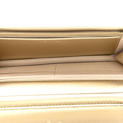 Chanel Metallic Lambskin Quilted Wallet On Chain WOC Gold 5 of 11