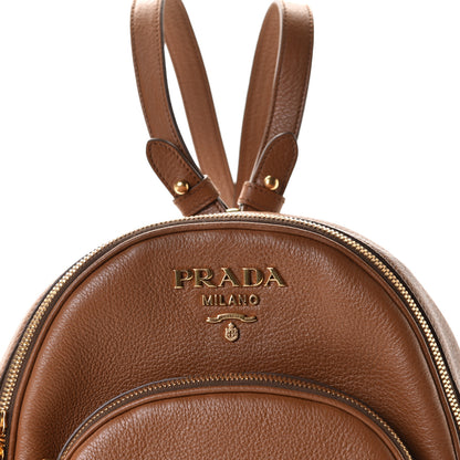 Prada Vitello Daino Zip Backpack Cuoio 3 of 6