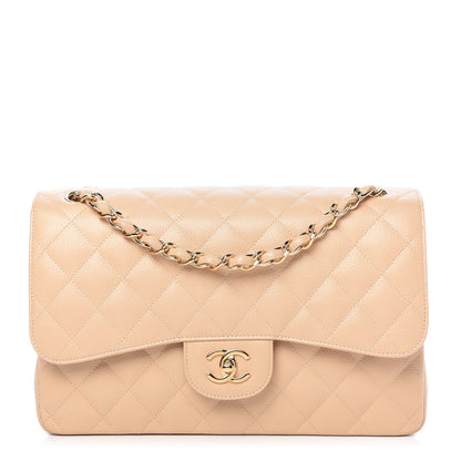 Chanel Caviar Quilted Jumbo Double Flap Beige Clair 1 of 11