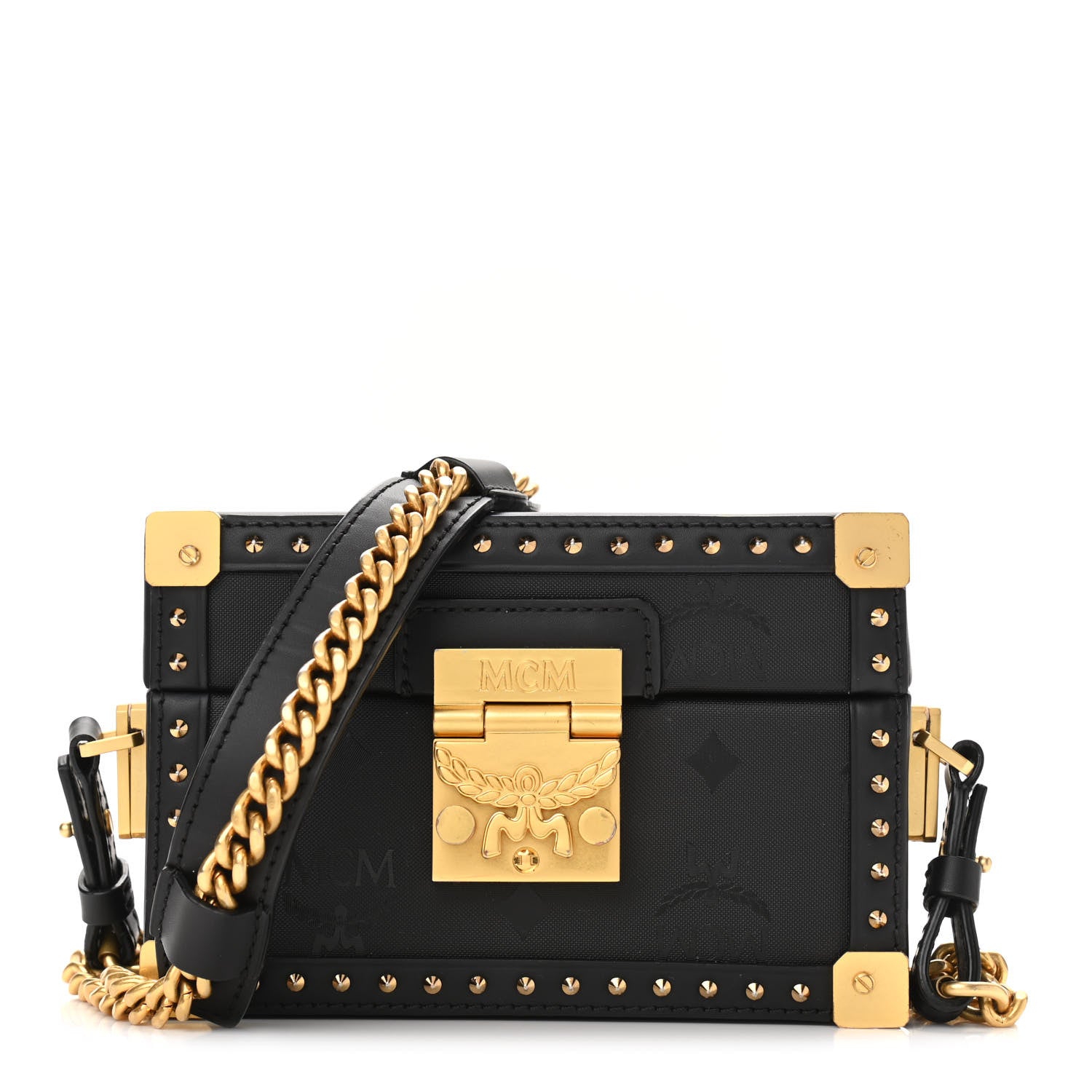 MCM Monogram Coated Canvas Berlin Mini Shoulder Bag Black 1 of 9