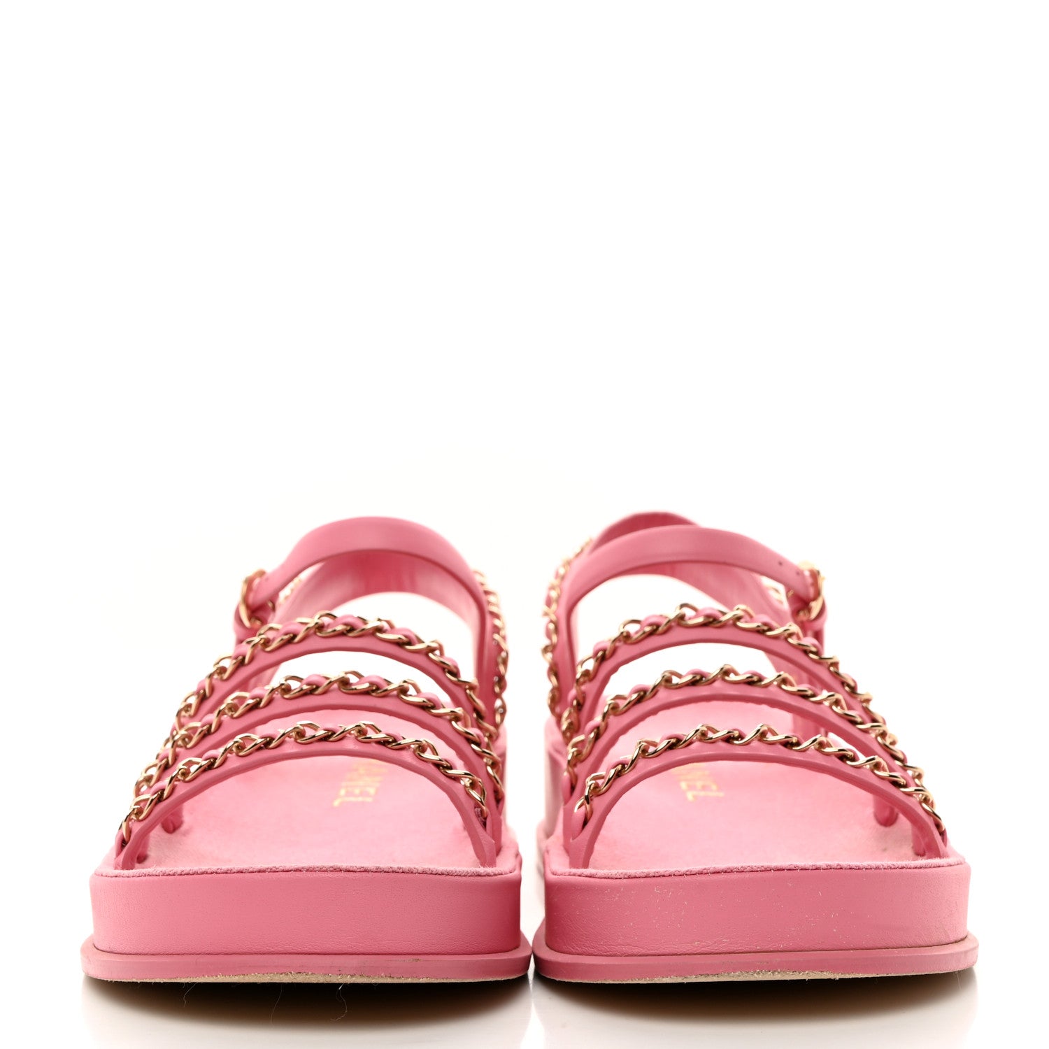 Chanel Calfskin Chain Platform Sandals 37 Pink 2 of 10