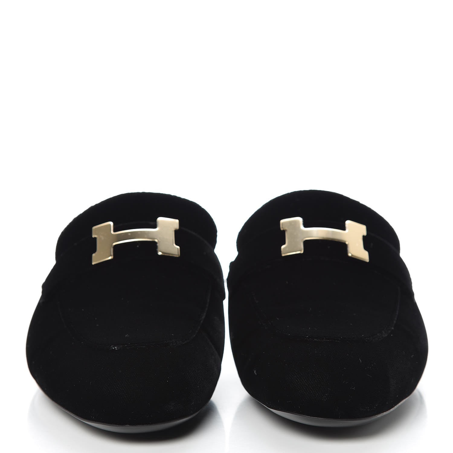 Hermes Velvet Trocadero Mule 37.5 Black 2 of 9