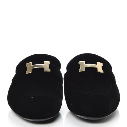 Hermes Velvet Trocadero Mule 37.5 Black 2 of 9