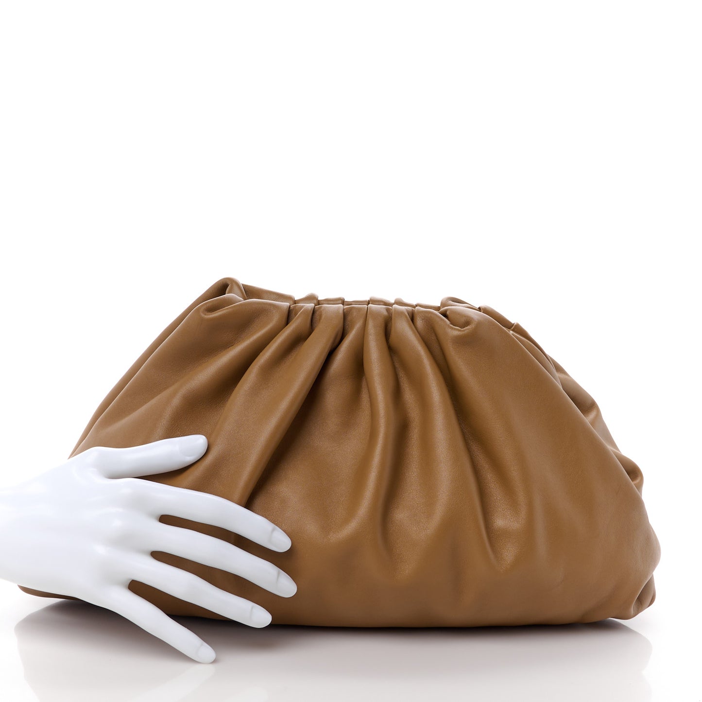 Smooth Butter Calf The Pouch Oversized Clutch Cammello
