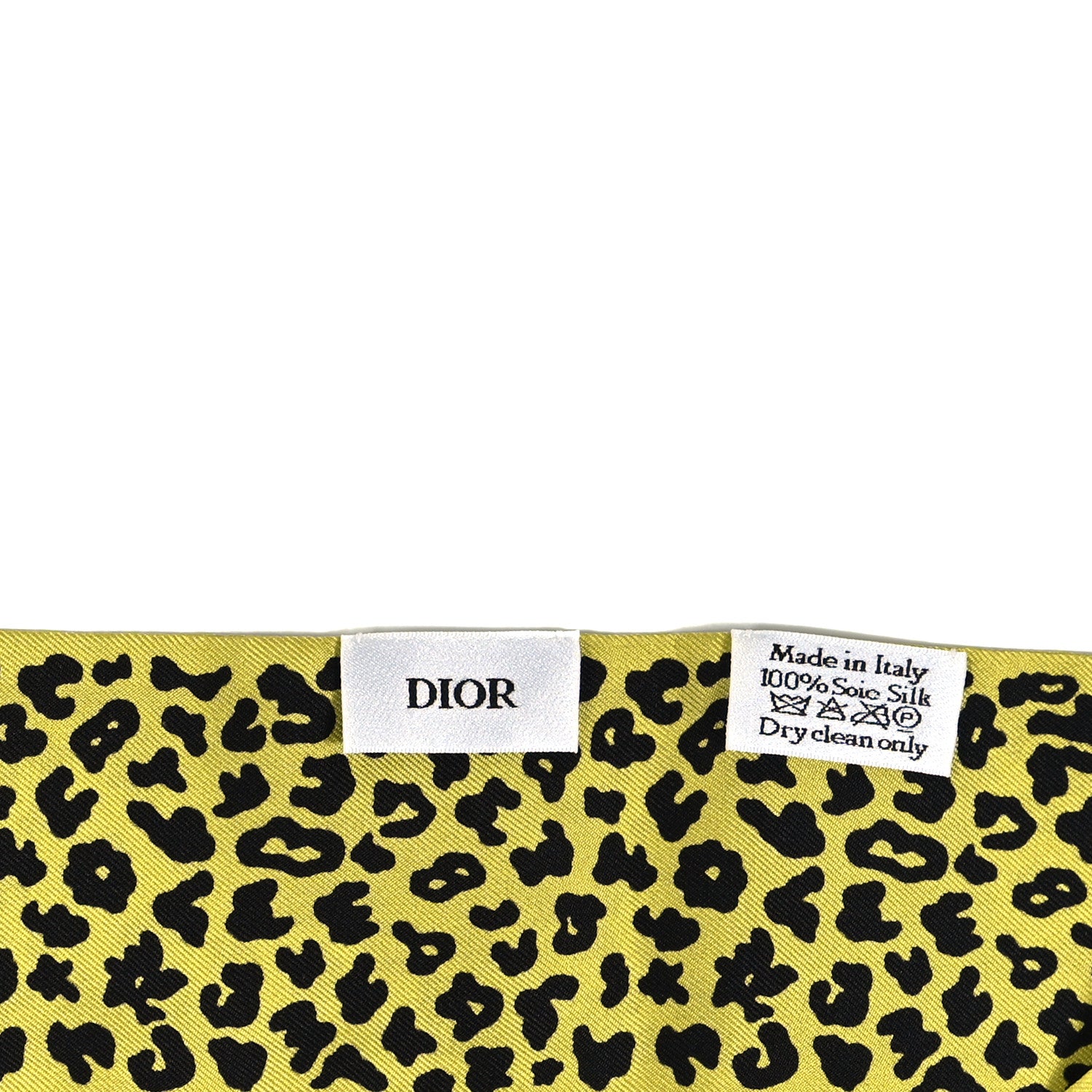 Christian Dior Silk Cheetah Mitzah Scarf Yellow Black 3 of 3