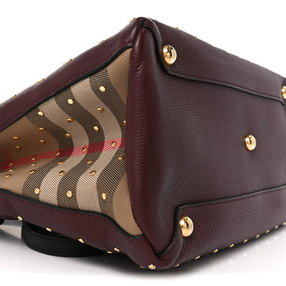 Burberry Grainy Calfskin Studded Medium Banner Tote Burgundy 8 of 9