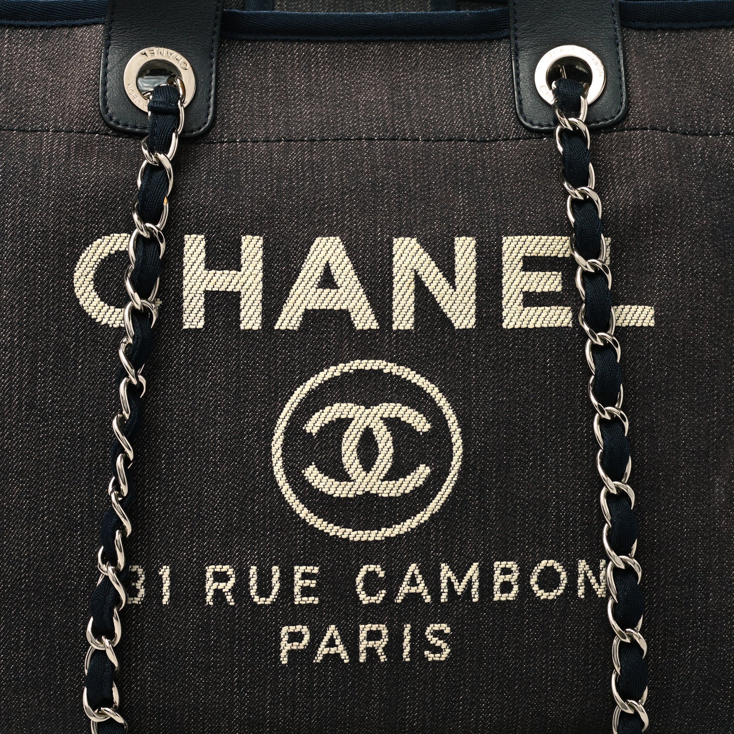 Denim Medium Deauville Tote Dark Blue