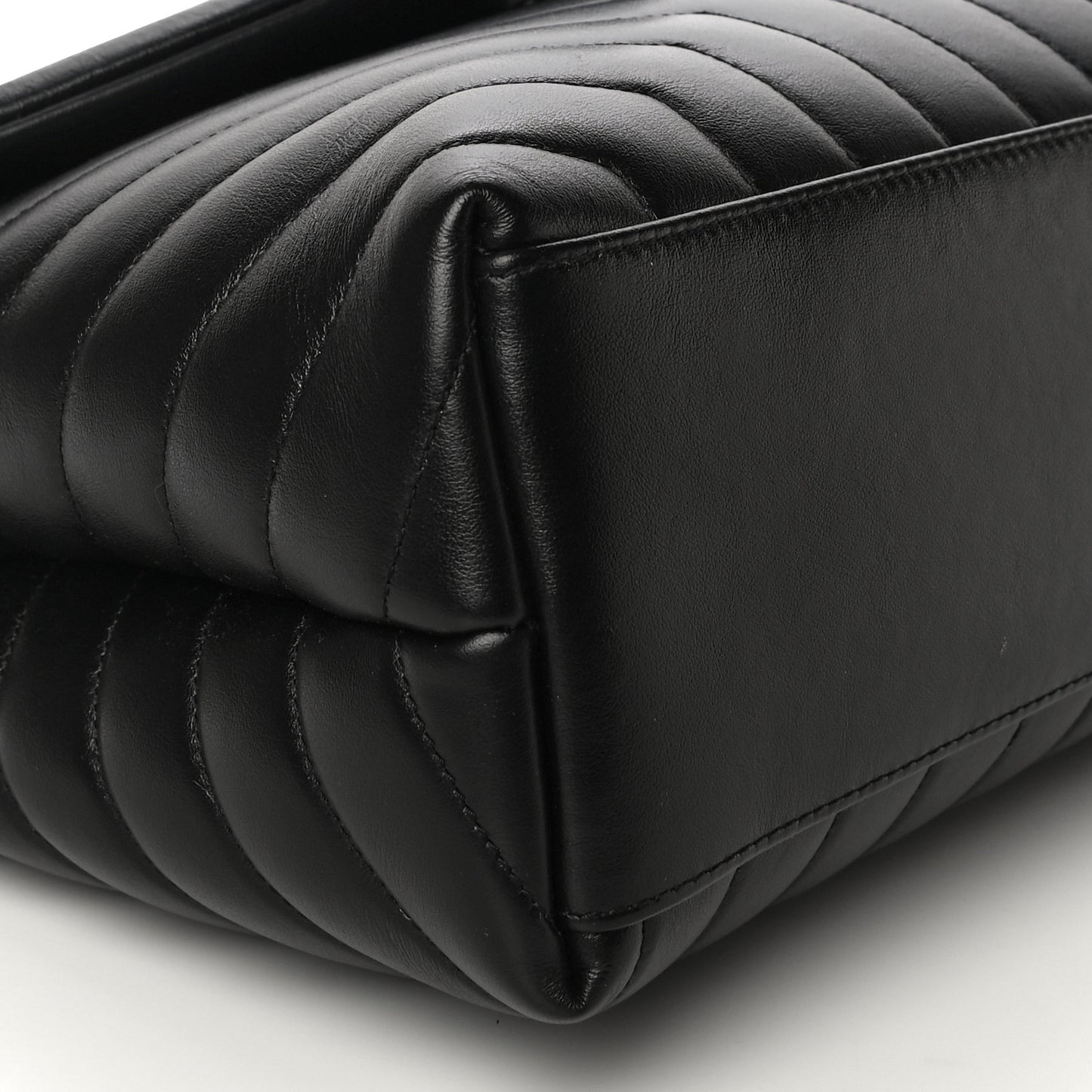 Calfskin Y Quilted Monogram Medium Loulou Chain Satchel Black