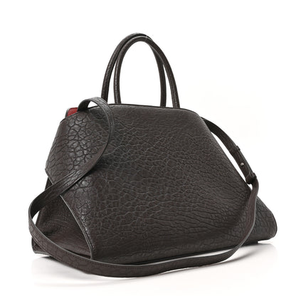 Salvatore Ferragamo Natural Grain Calfskin Bicolor Large Hug Bag Testa Di Moro Flame Red 3 of 9