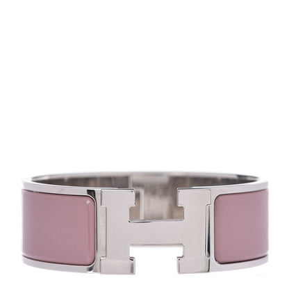 Hermes Enamel Wide Clic Clac H Bracelet PM Bois De Rose 1 of 3
