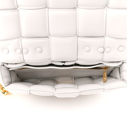 Bottega Veneta Lambskin Maxi Intreccio Padded Chain Cassette Crossbody Bag White 4 of 7