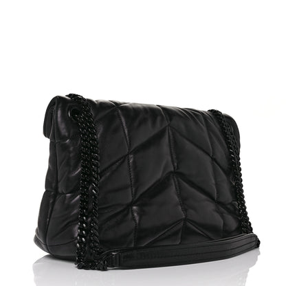 Saint Laurent Lambskin Quilted Small Loulou Puffer Monogram Chain Satchel Black 3 of 10