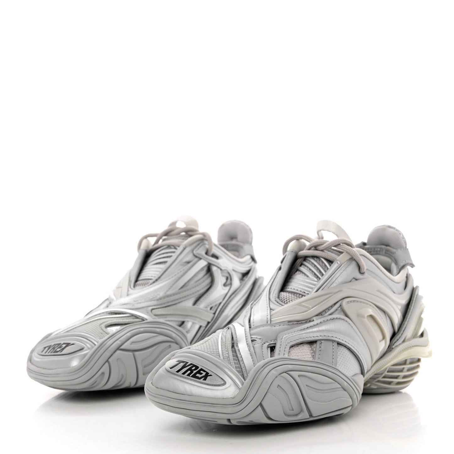 Metallic Rubber Mesh Womens Tyrex Sneakers 36 Monocolor Silver