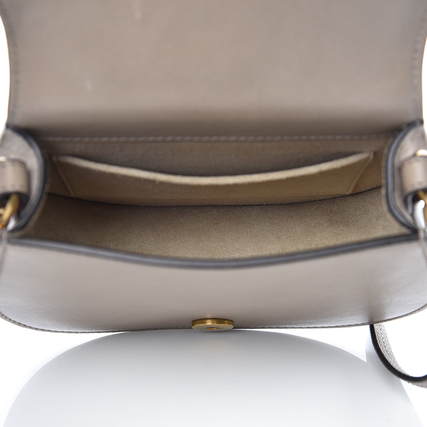 Calfskin Suede Small Nile Bracelet Bag Motty Grey