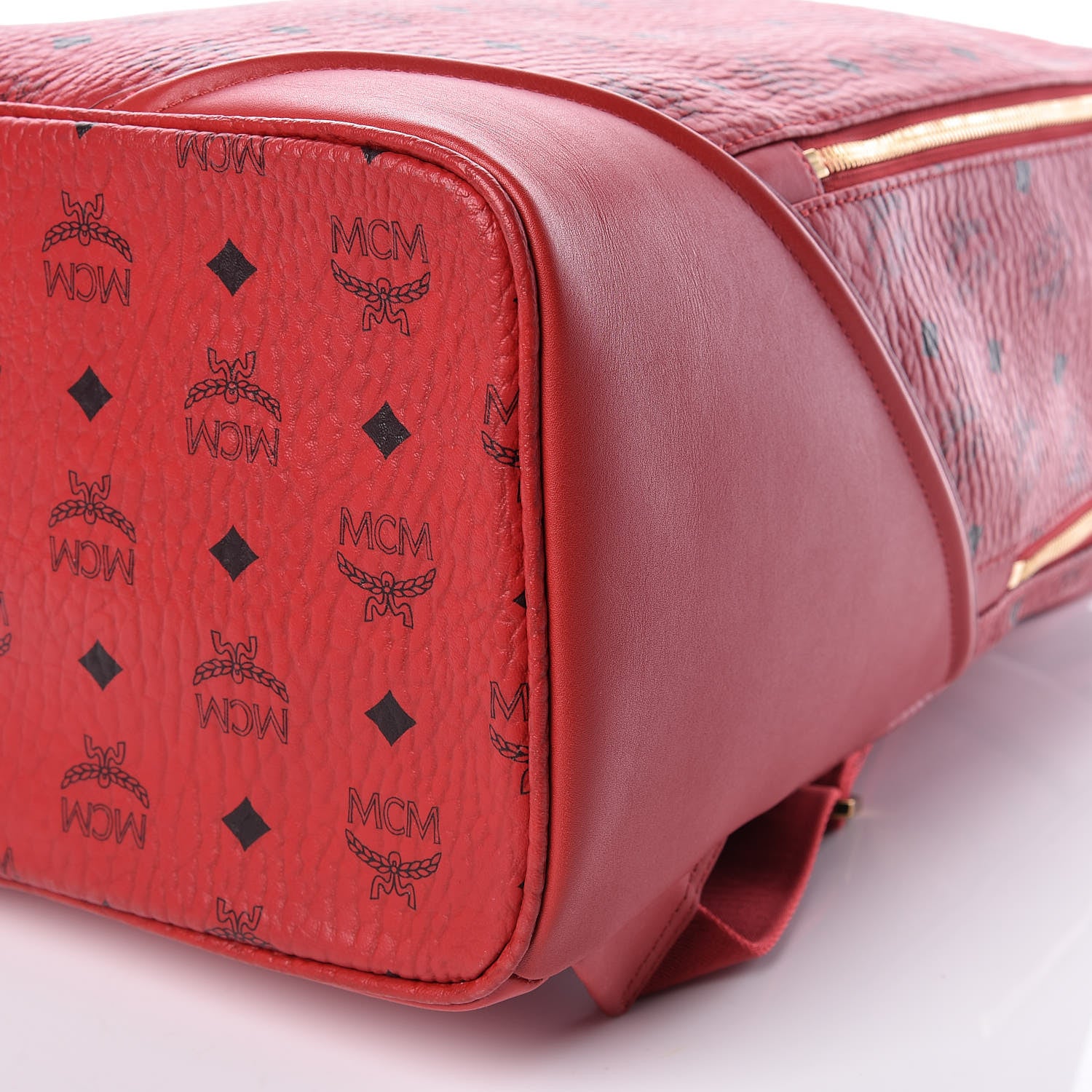 MCM Visetos Medium Duke Backpack Ruby Red 10 of 14