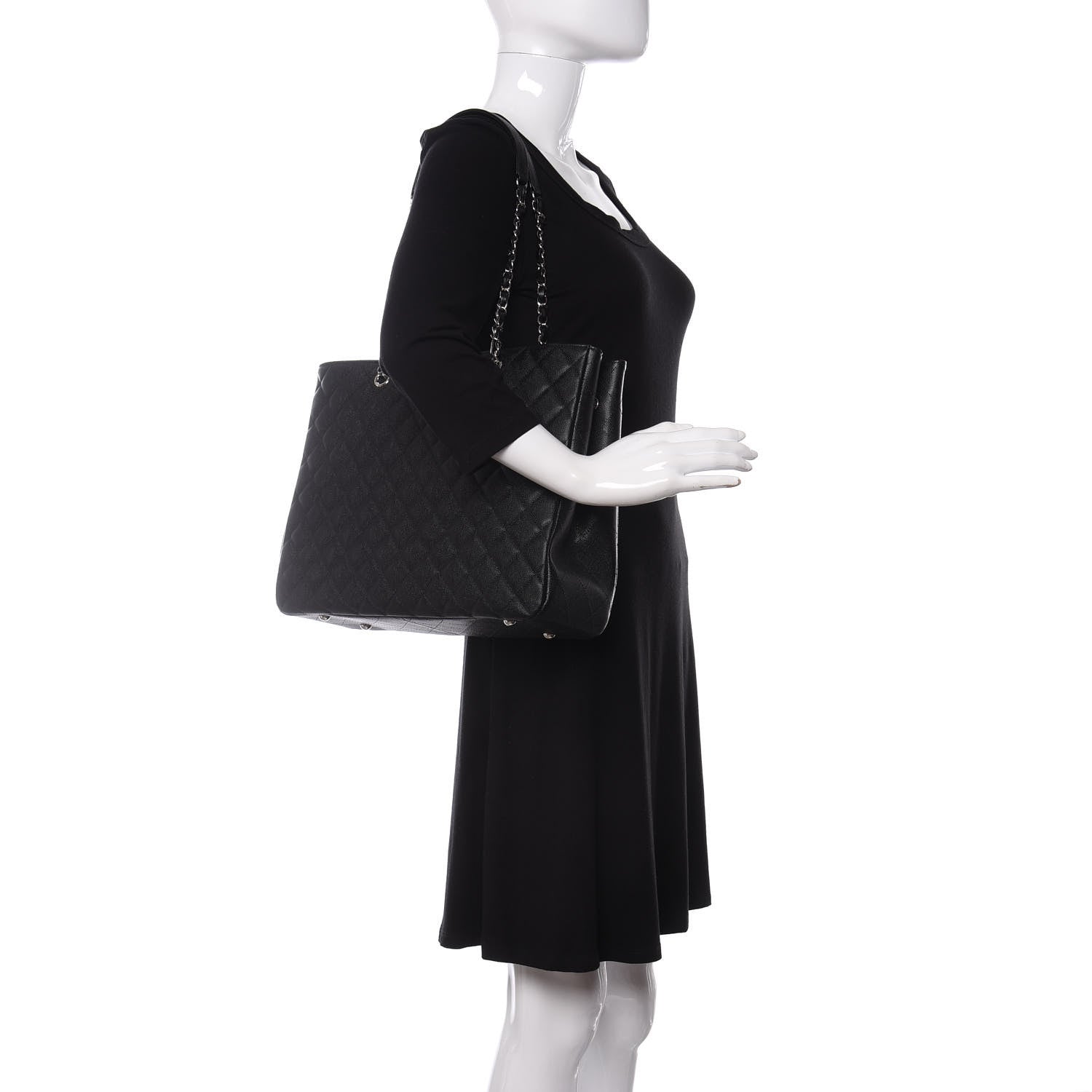 Chanel Caviar Quilted Large Shopping Tote Black 2 of 10