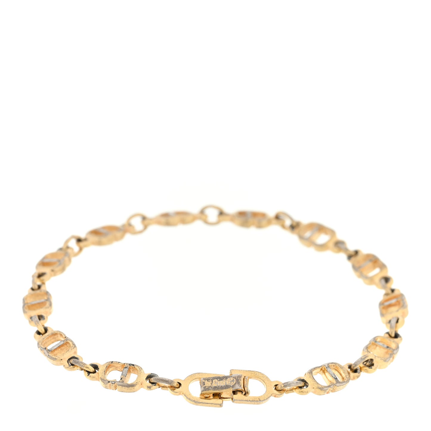 Metal CD Chain Bracelet Gold