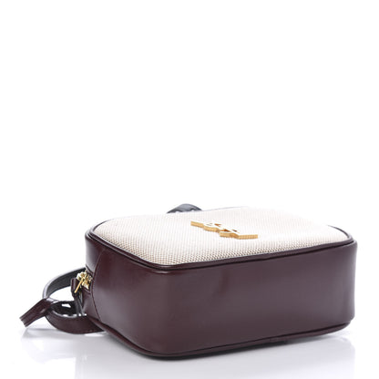 Saint Laurent Calfskin Canvas Monogram Lou Belt Bag Natural Dark Legion Red 4 of 9