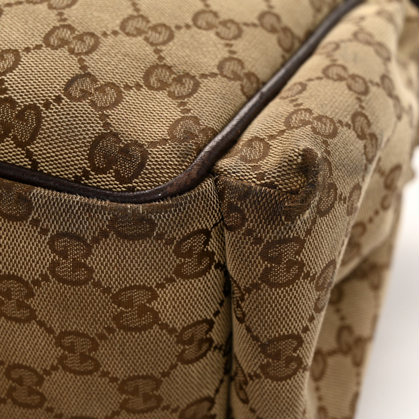 Monogram Natural Pigskin Large Diaper Bag Beige Ebony Cocoa Dark Chocolate