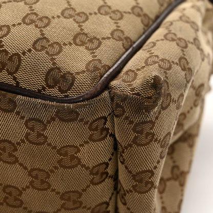 Gucci Monogram Natural Pigskin Large Diaper Bag Beige Ebony Cocoa Dark Chocolate 14 of 14