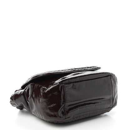 Chanel Crinkled Patent Modern Chain Flap Dark Brown 4 of 10