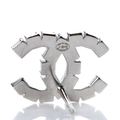 Chanel Baguette Crystal CC Earrings Silver 4 of 5
