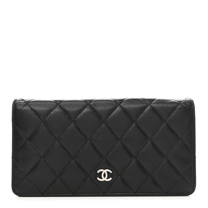 Chanel Lambskin Quilted Yen Wallet Black 1 of 9