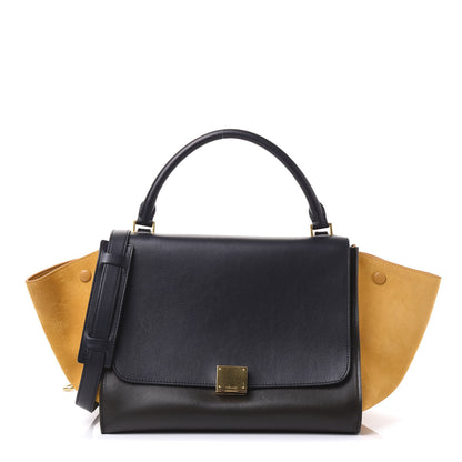Celine Smooth Calfskin Suede Medium Tri-Color Trapeze Mustard 1 of 10