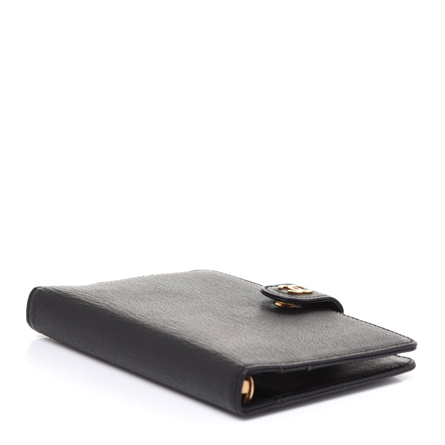Goatskin Small Ring Agenda Planner Black