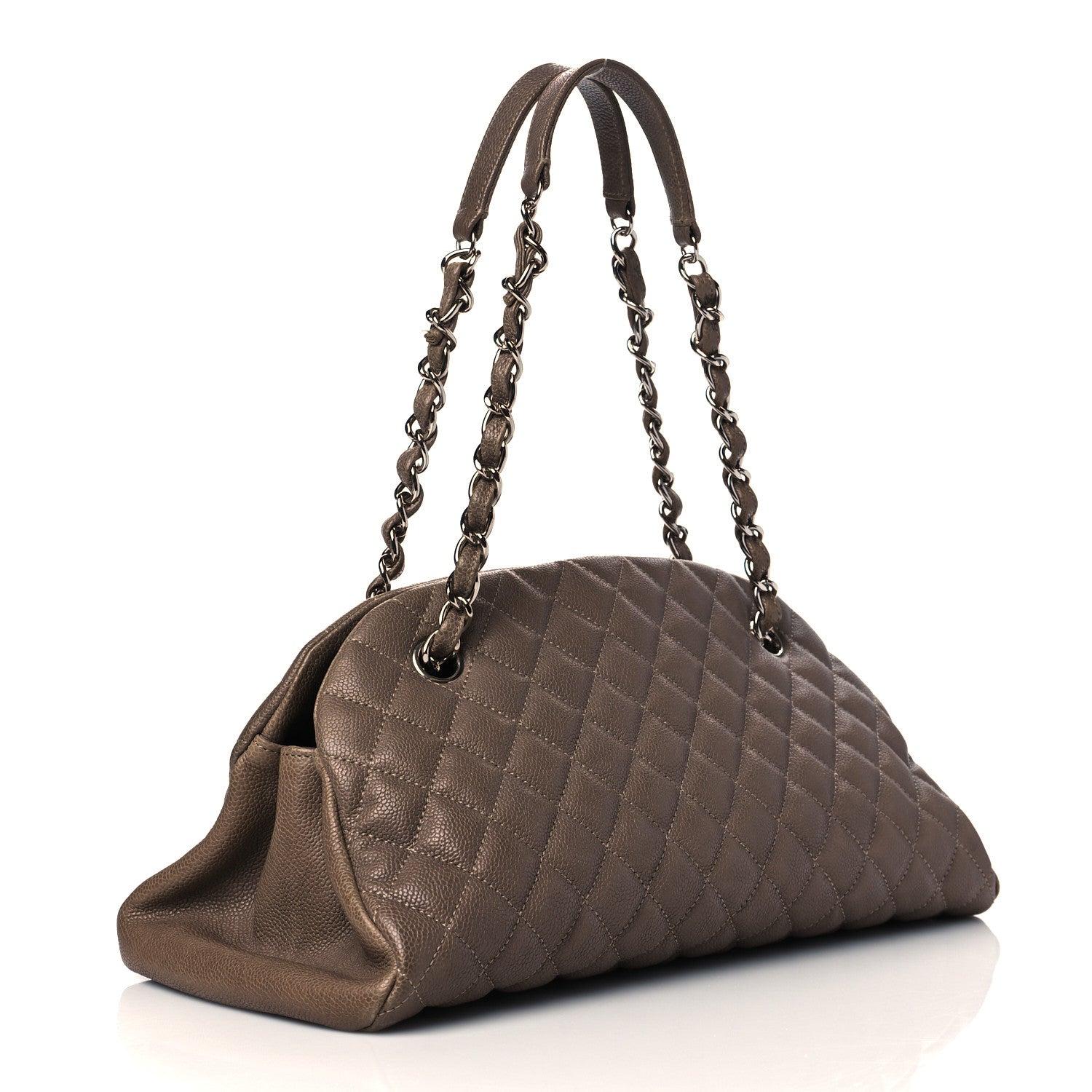 Chanel Metallic Caviar Quilted Medium Just Mademoiselle Beige 3 of 10