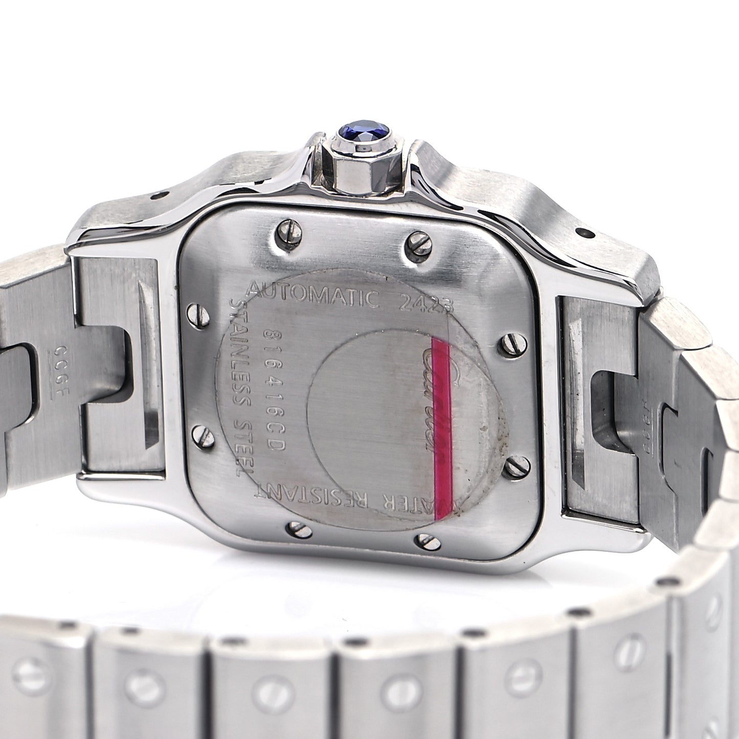 Stainless Steel 24mm Santos de Cartier Galbee Automatic Watch Pink