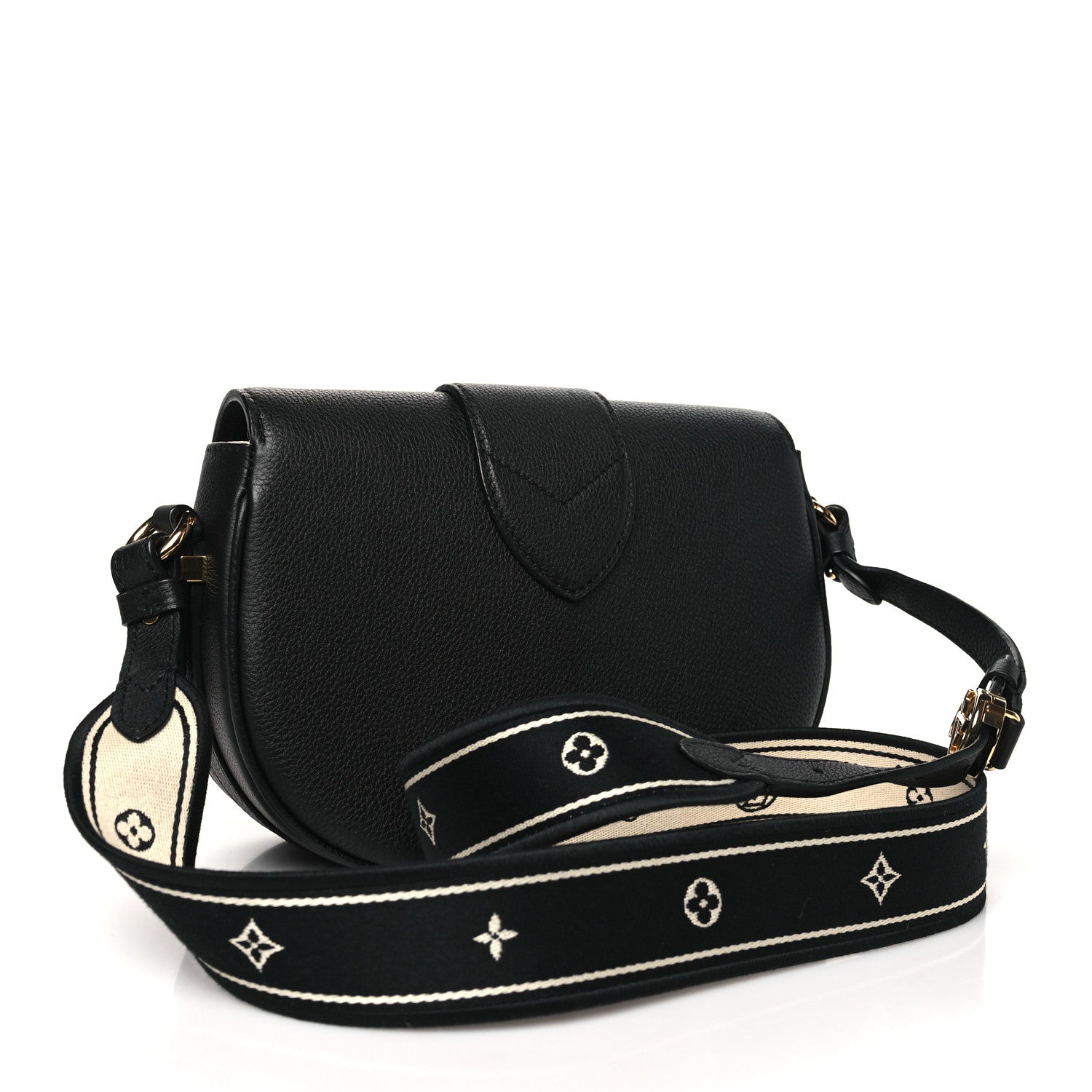 Louis Vuitton Grained Calfskin LV Pont 9 Soft MM Black 3 of 9