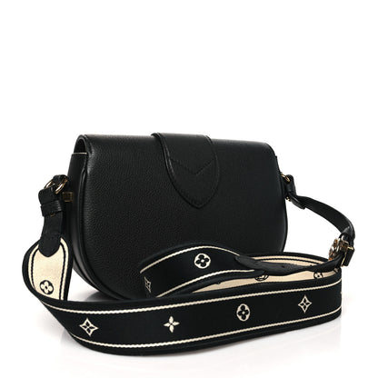 Louis Vuitton Grained Calfskin LV Pont 9 Soft MM Black 3 of 9