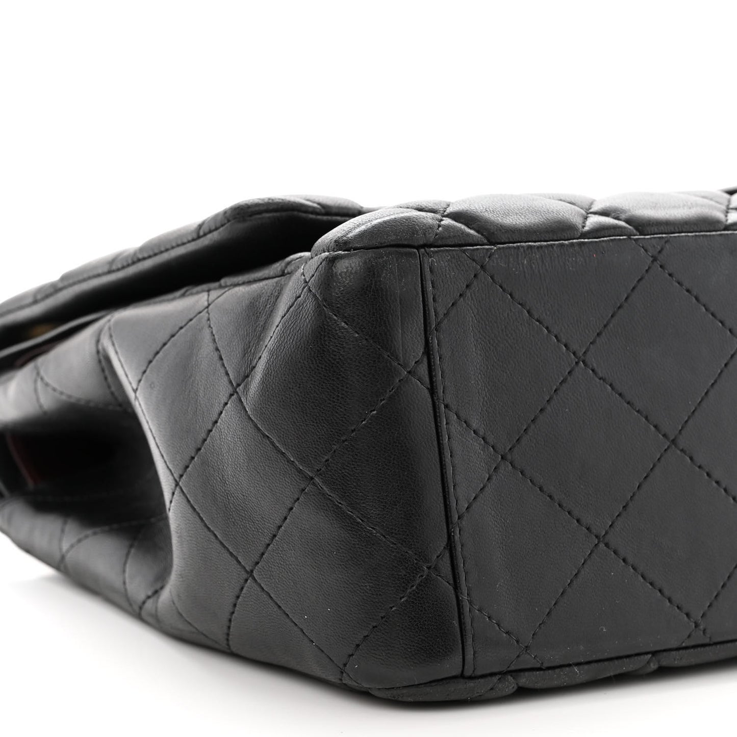 Lambskin Quilted Maxi Double Flap Black