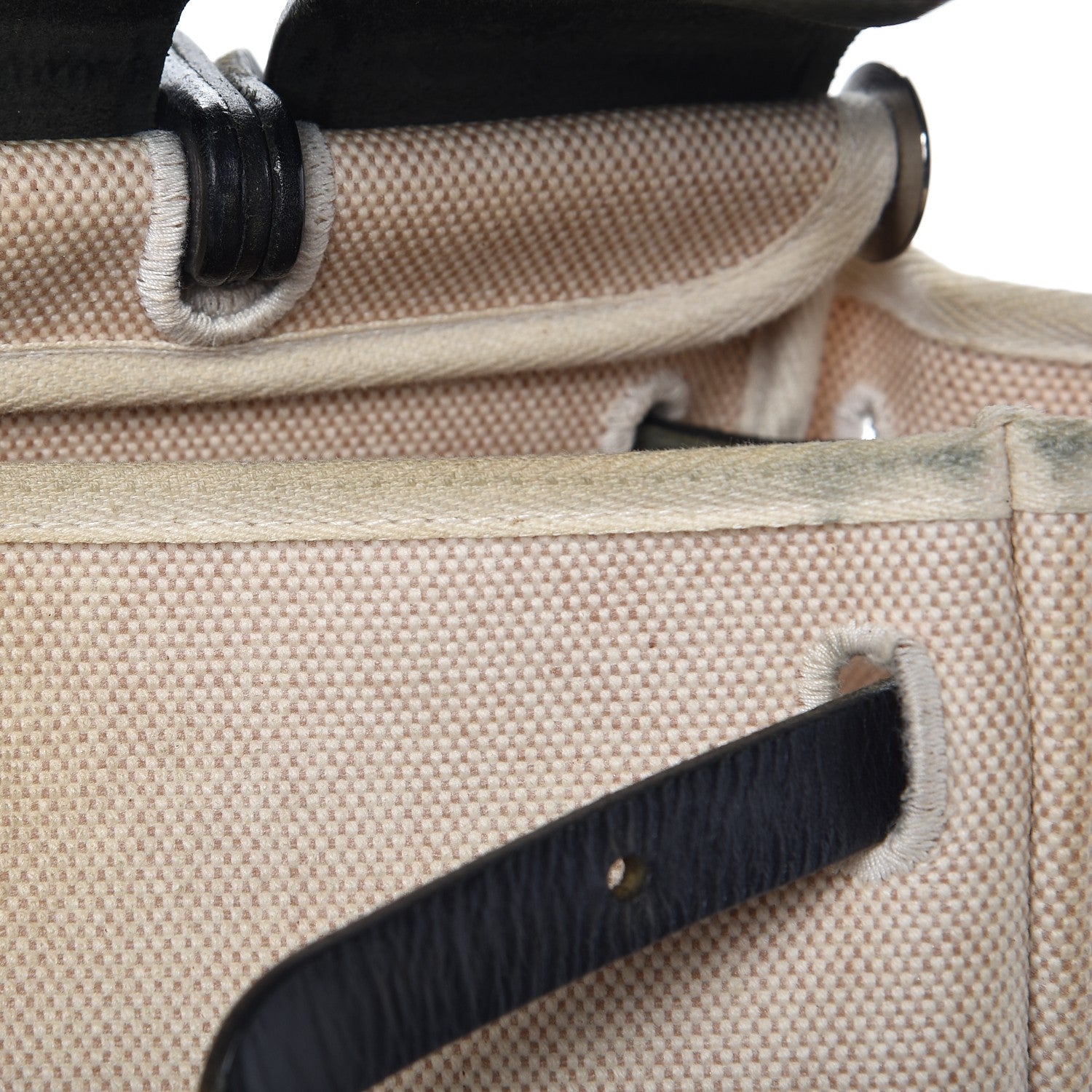 Hermes Toile Vache Calfskin Herbag 30 PM Natural Black 20 of 54