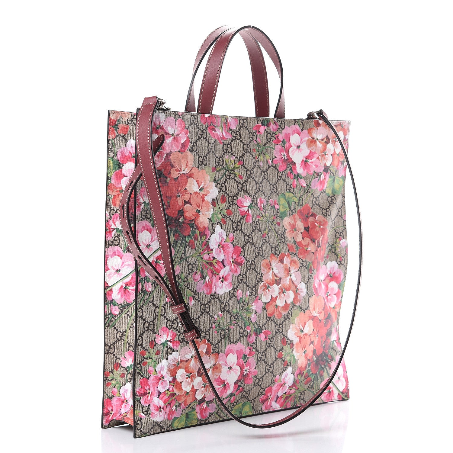 Gucci Soft GG Supreme Monogram Blooms Vertical Tote Beige Multicolor Dry Rose 2 of 9