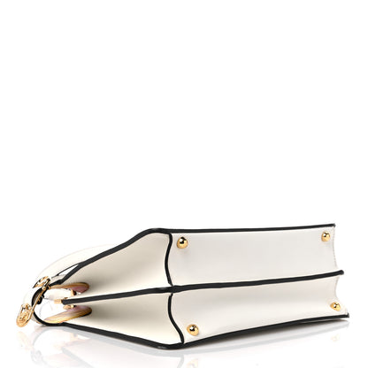 Fendi X VERSACE Vitello Seta Nappa Fendace FF Baroque Medium Peekaboo I SEE U Satchel White Ice 5 of 10