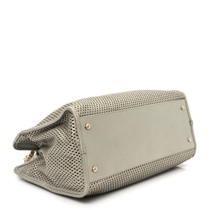 Chanel Metallic Calfskin Perforated Up In The Air Tote Silver 4 of 11