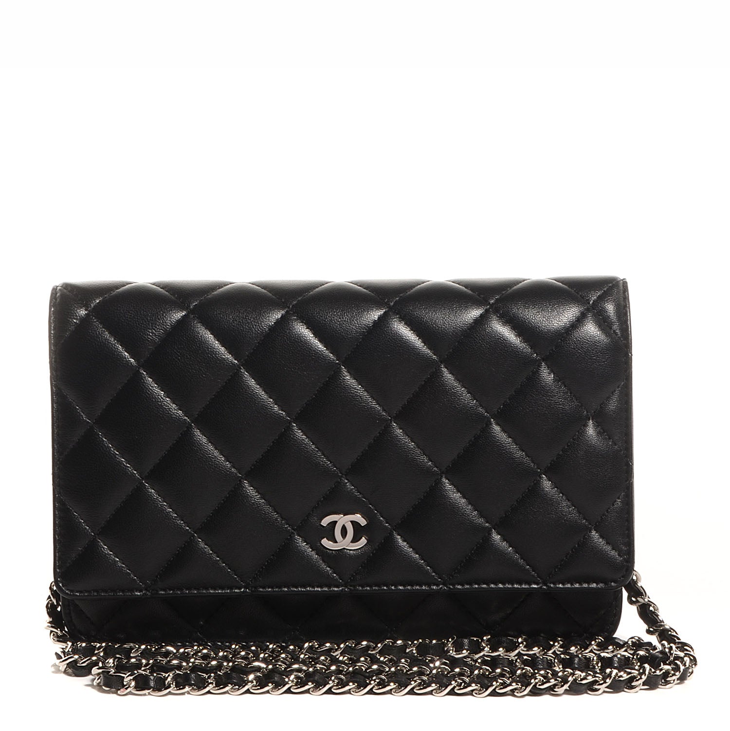 Chanel Lambskin Quilted Wallet On Chain WOC Black 1 of 9
