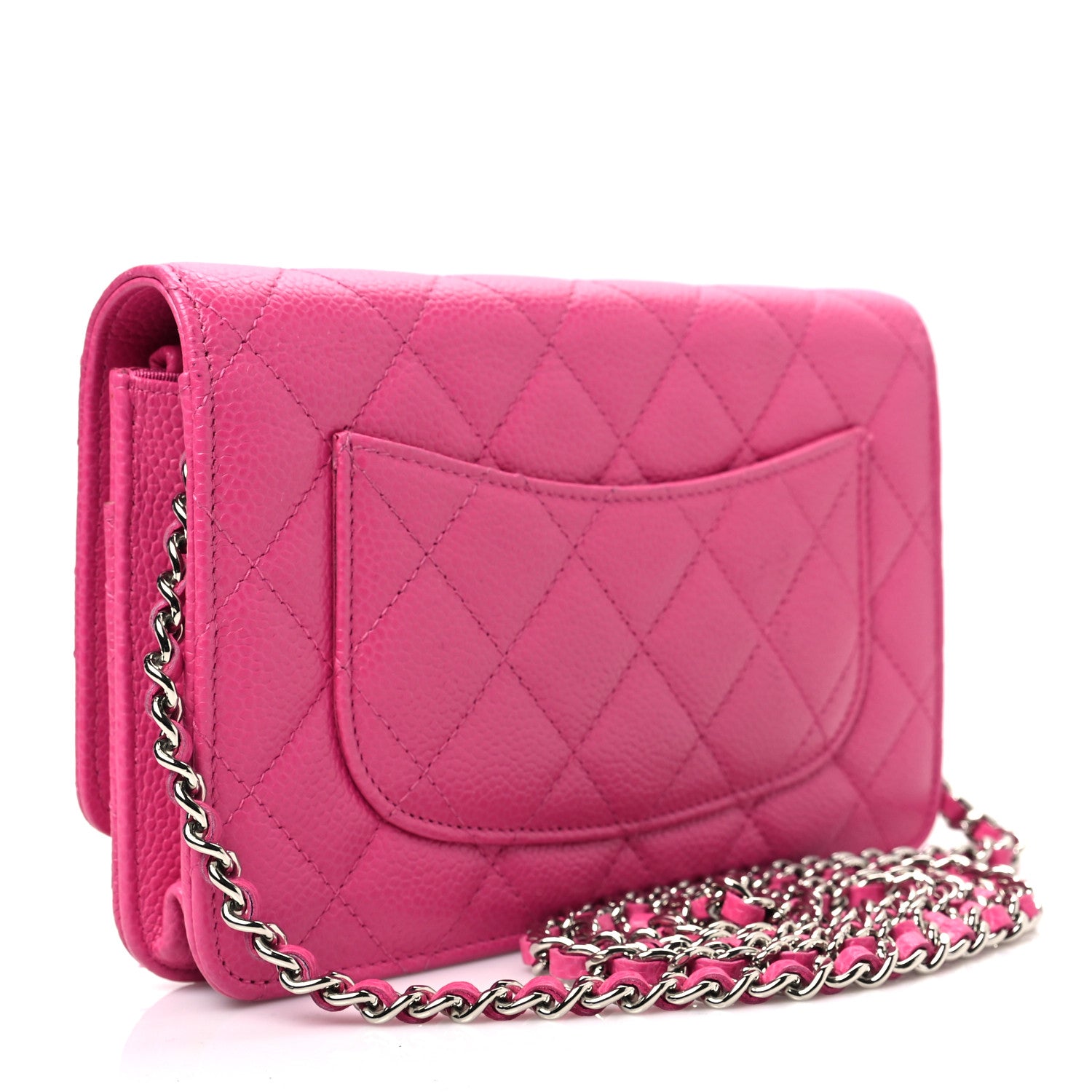 Chanel Caviar Quilted Wallet on Chain WOC Fuchsia 3 of 8