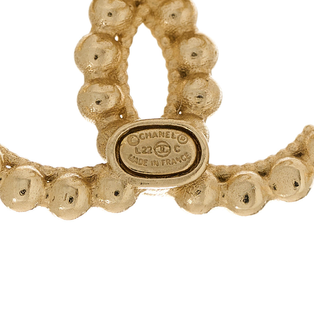 Chanel Metal Bead CC Drop Earrings Gold 4 of 5