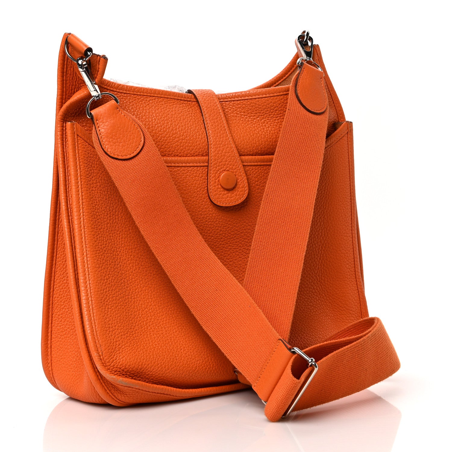 Hermes Taurillon Clemence Evelyne III GM Orange 3 of 8