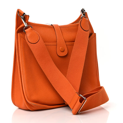 Hermes Taurillon Clemence Evelyne III GM Orange 3 of 8