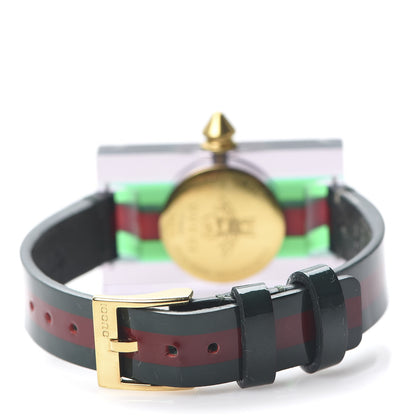 Gucci Stainless Steel Calfskin Plexiglass 24mm Skeleton Quartz Watch 4 of 8