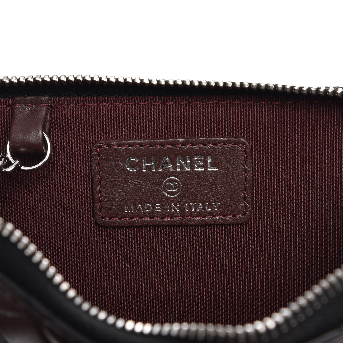Lambskin Quilted Key Holder Case Black