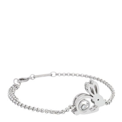 Chopard 18K White Gold Diamond Good Luck Charms Rabbit Bracelet 1 of 3