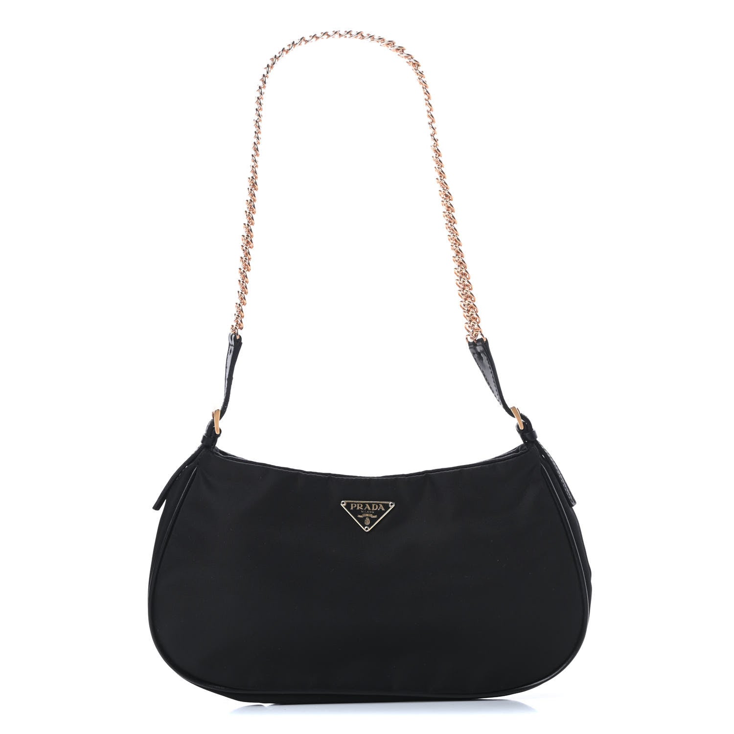Prada Tessuto Nylon Chain Shoulder Bag Black 1 of 13